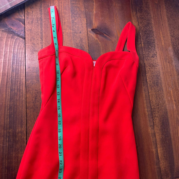 Victoria Beckham Red Crepe Knee Length Elegant Party Dress Fitted Women's US 6 - Picture 15 of 15